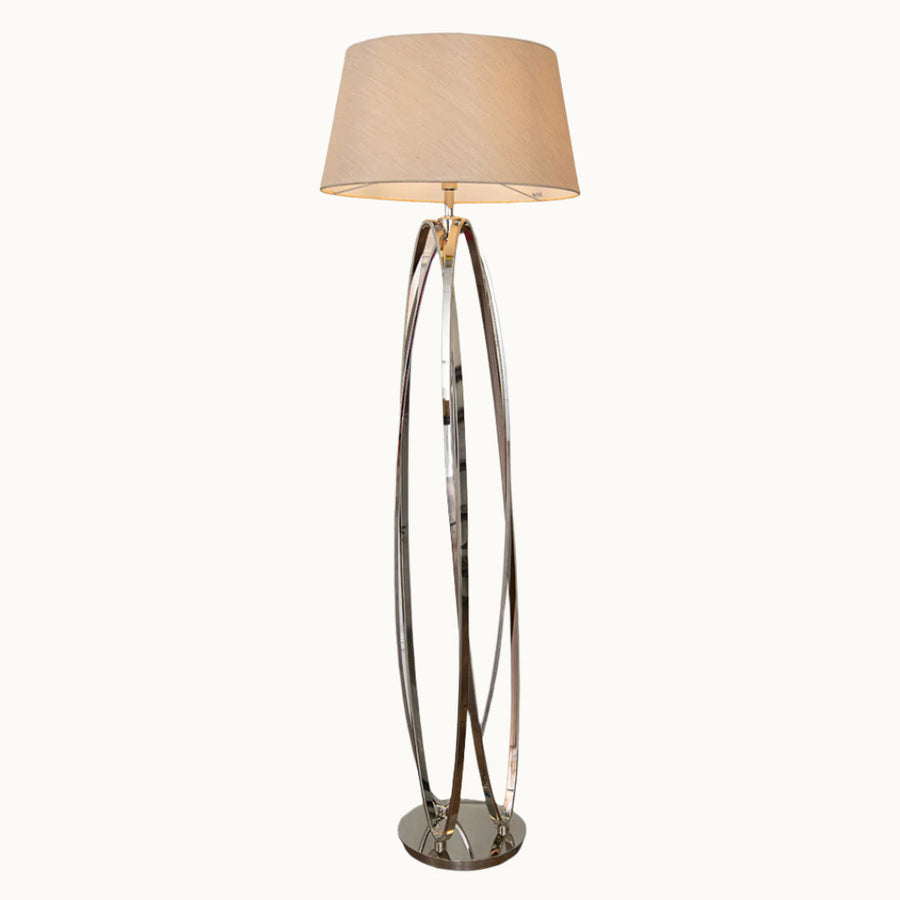 Akira Floor Lamp in polished nickel — alternative angle