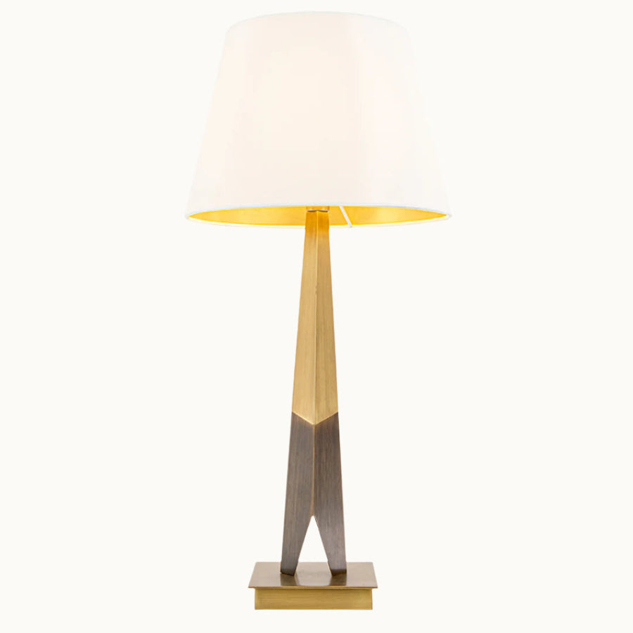 Alaric Table Lamp in brass and cream — alternative angle