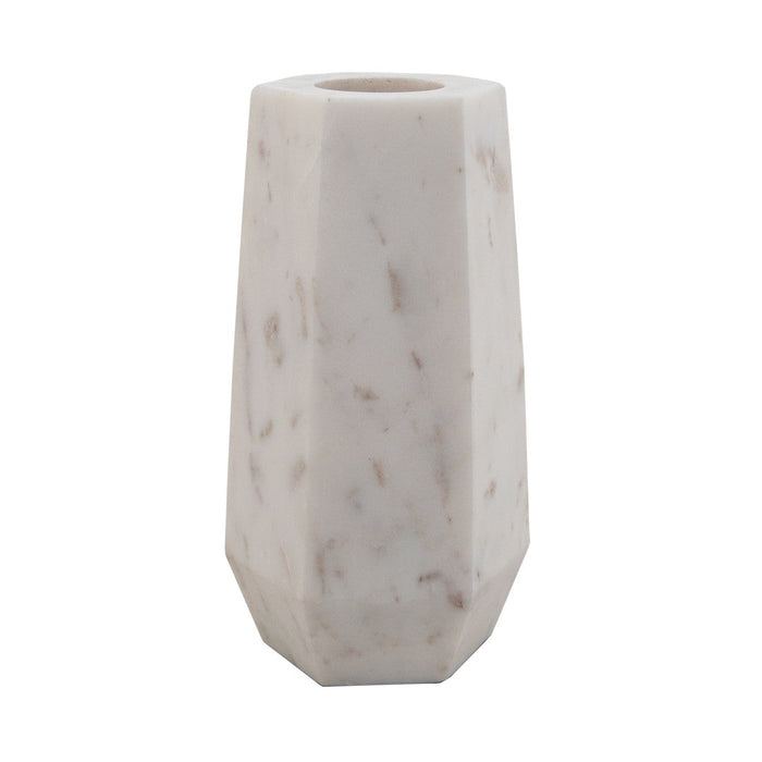 Alora Vase in polished white — front view