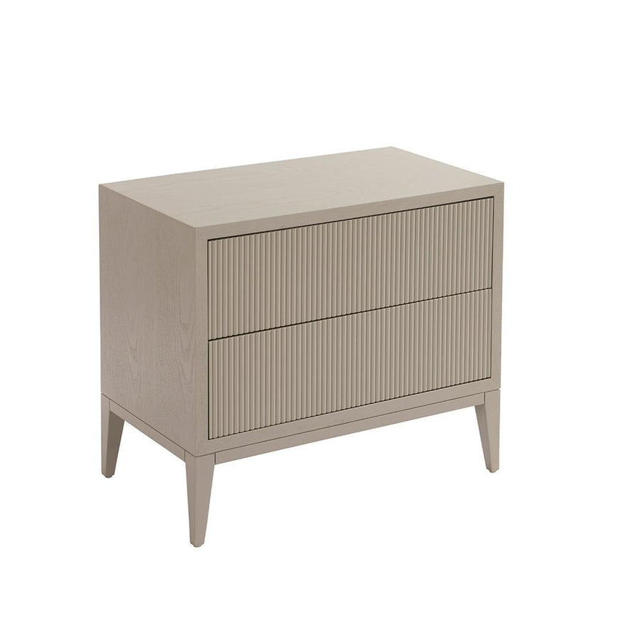 Amur Wide Bedside Table - Grey in painted ceramic grey — front view