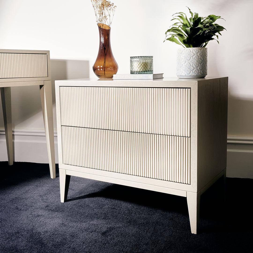 Amur Wide Bedside Table - Grey in painted ceramic grey — alternative angle