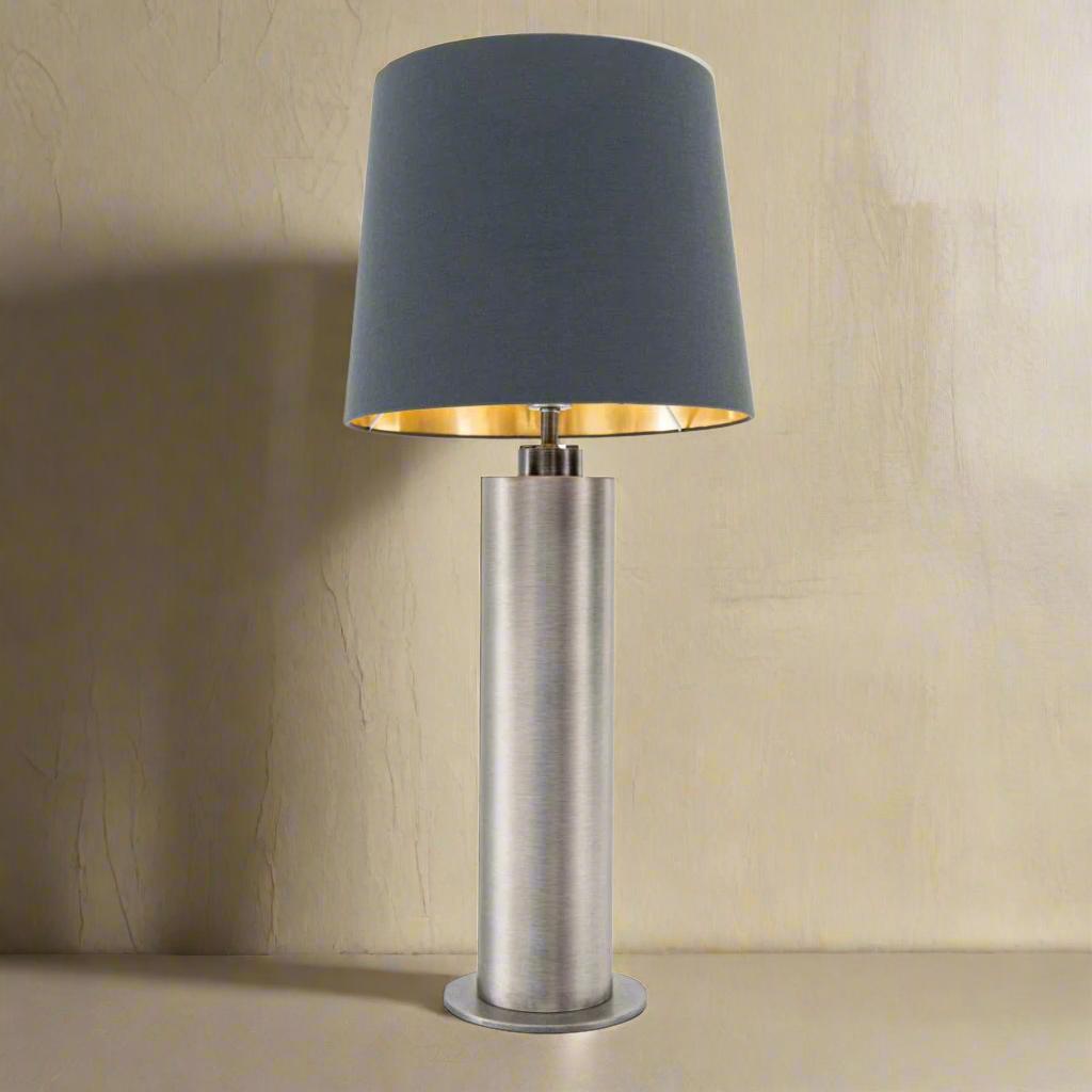 Aniene Table Lamp in brushed gunmetal and charcoal — front view