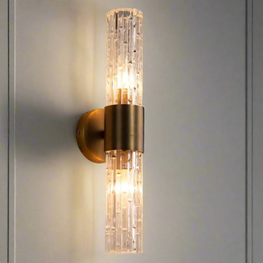 Ansley Long Wall Lamp in brushed brass — detail