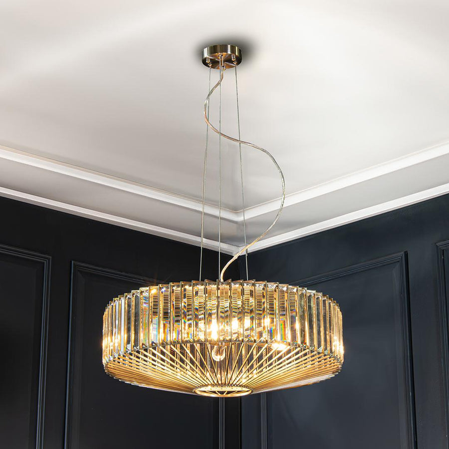 Aprica Nickel Pendant Light in satin nickel — detail