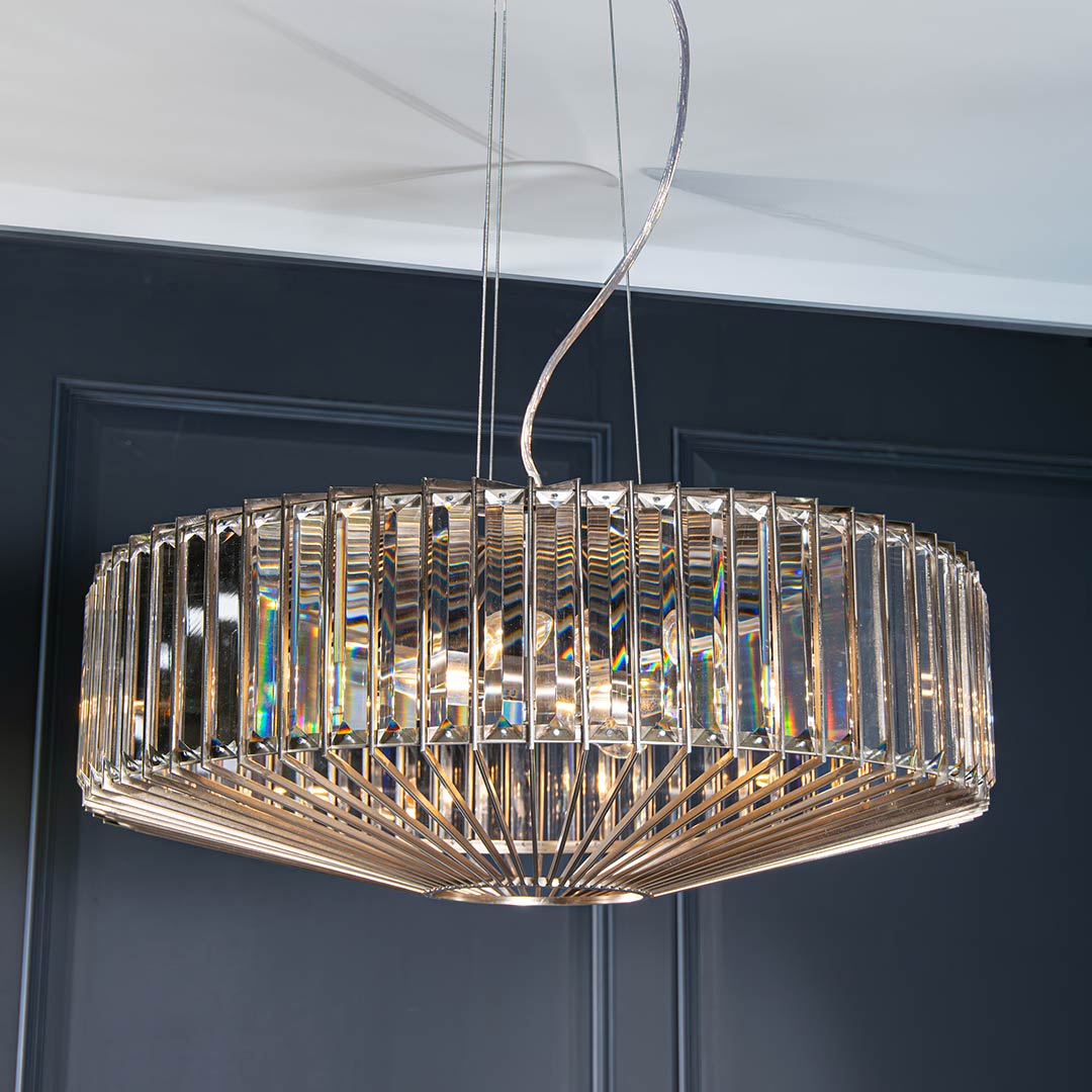 Aprica Nickel Pendant Light in satin nickel — alternative angle