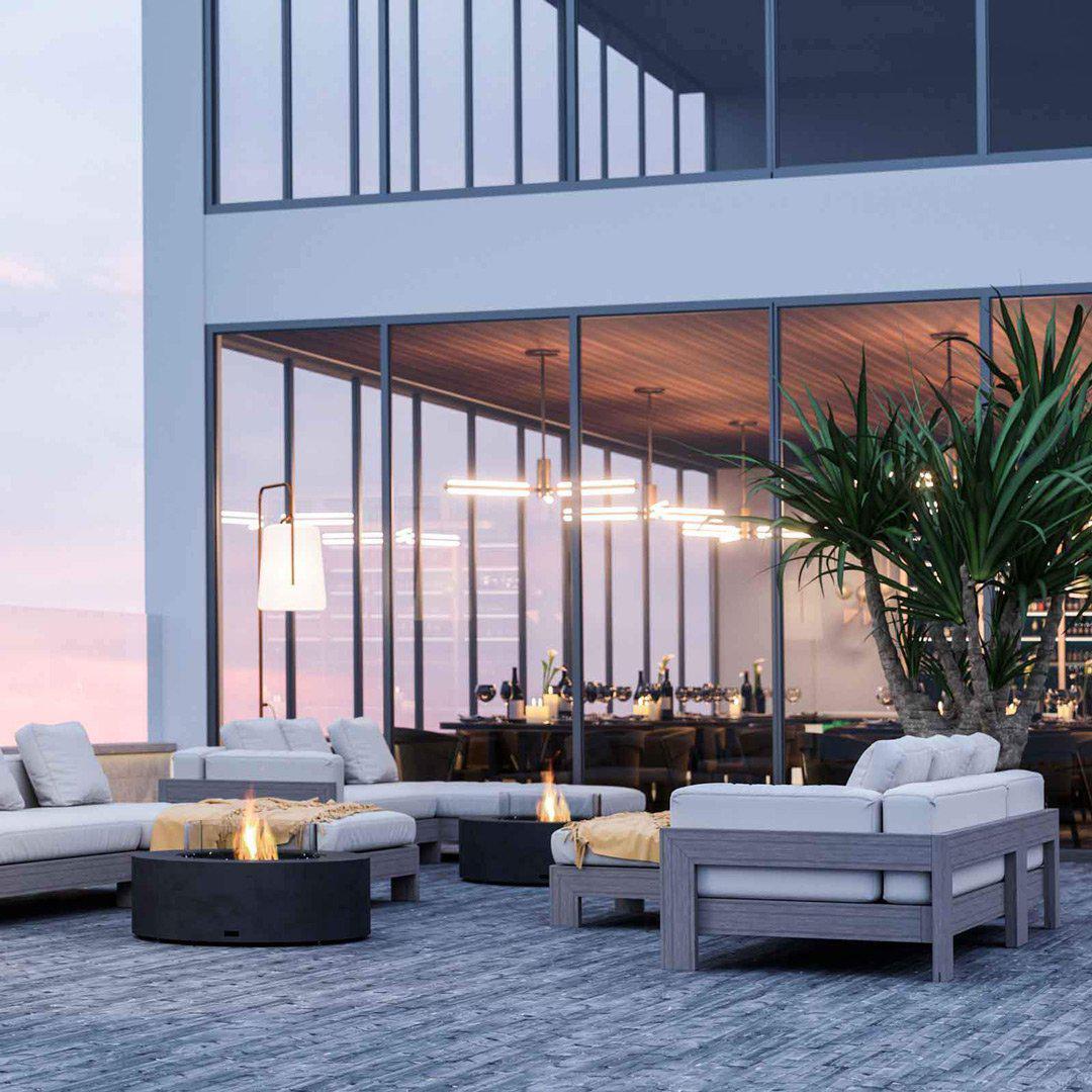 Ark 40 Bioethanol Fire Pit Table - Graphite - EcoSmart Fire