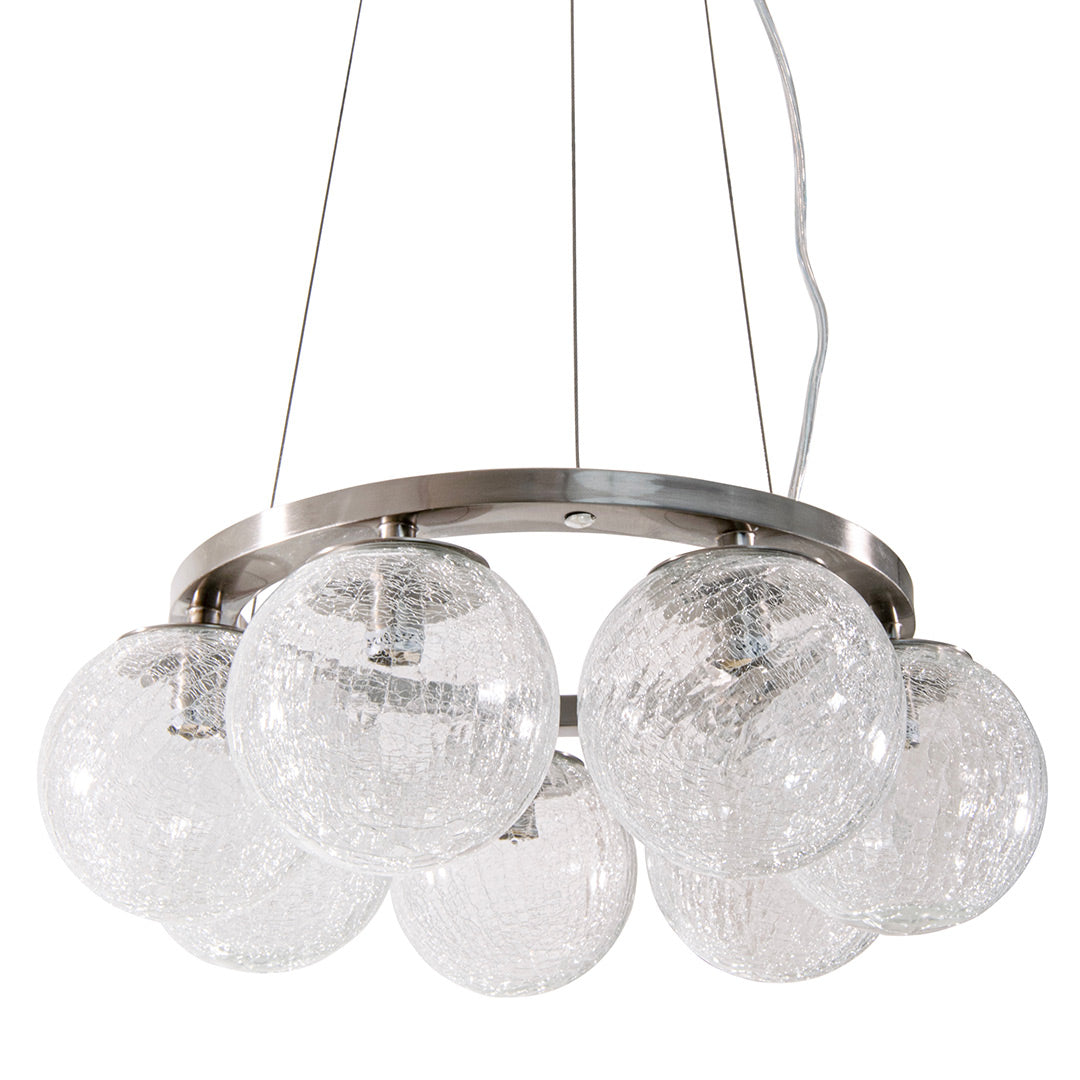 Armati 7 Light Pendant in satin nickel — alternative angle