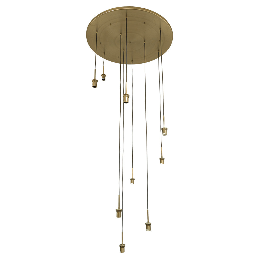 Astley Nine Pendant in Antique Brass