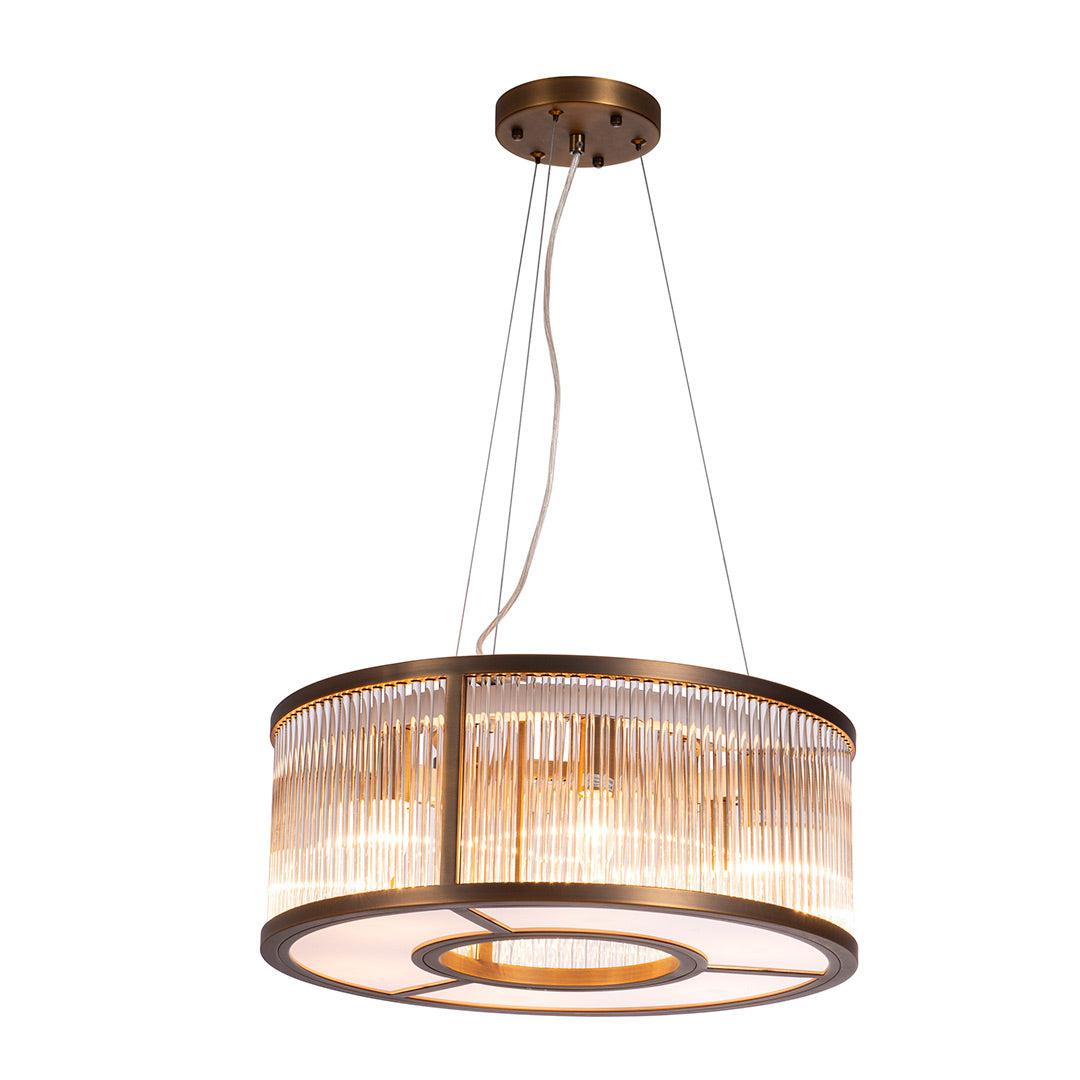 Aston Cylinder Brass Pendant Light