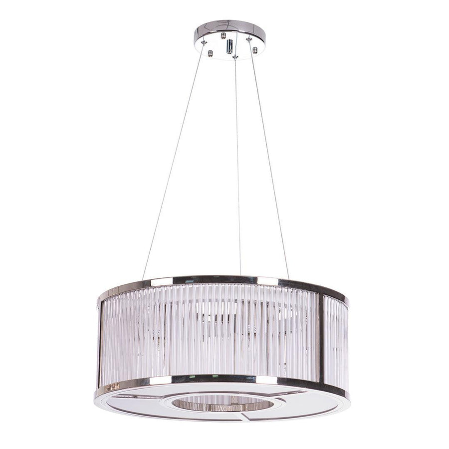 Aston Cylinder Nickel Pendant Light in polished nickel — front view