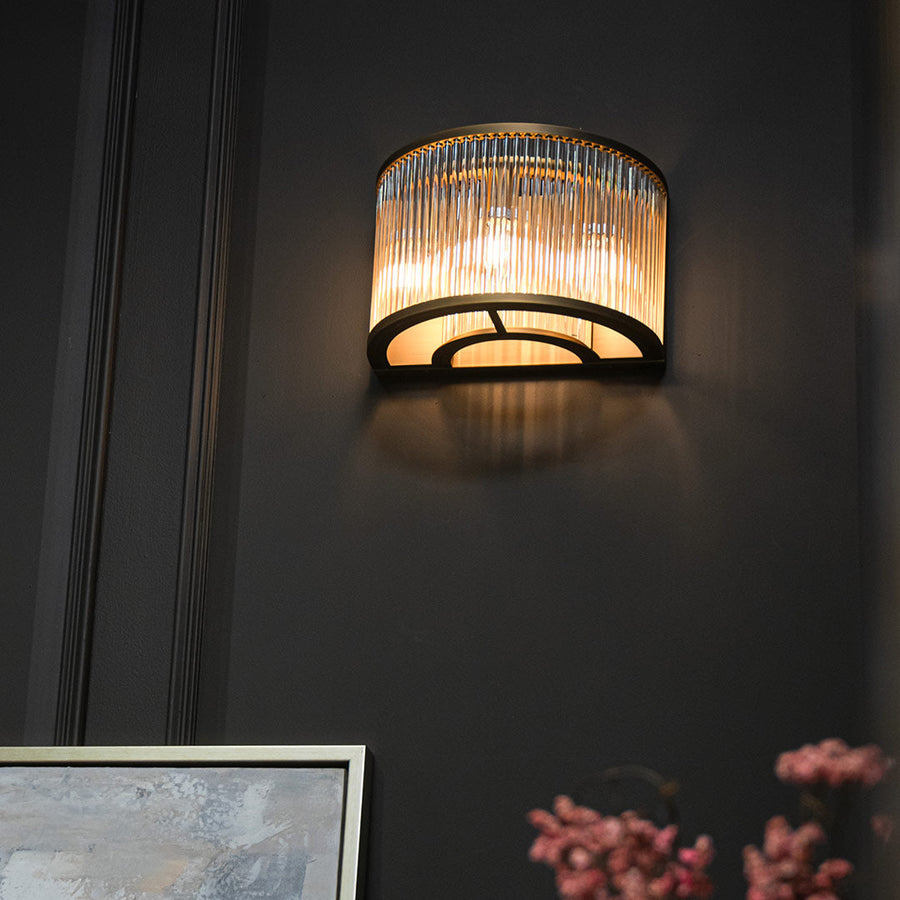 Aston Wall Light in polished nickel — detail