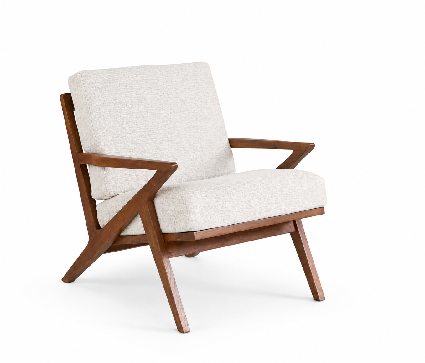 Atherton Wooden Natural Upholstered Armchair