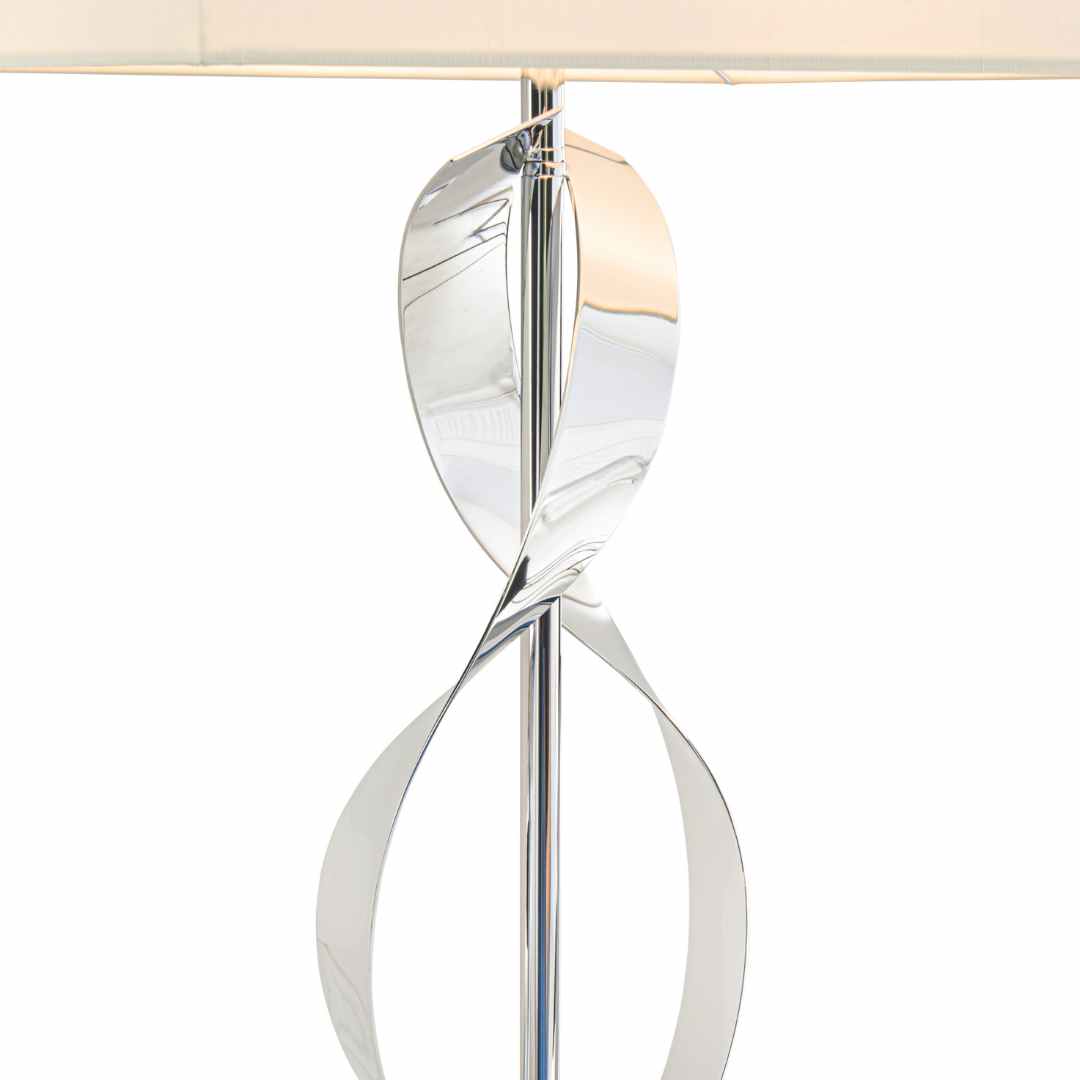 Bali Twist Table Lamp in polished chrome and off-white — alternative angle