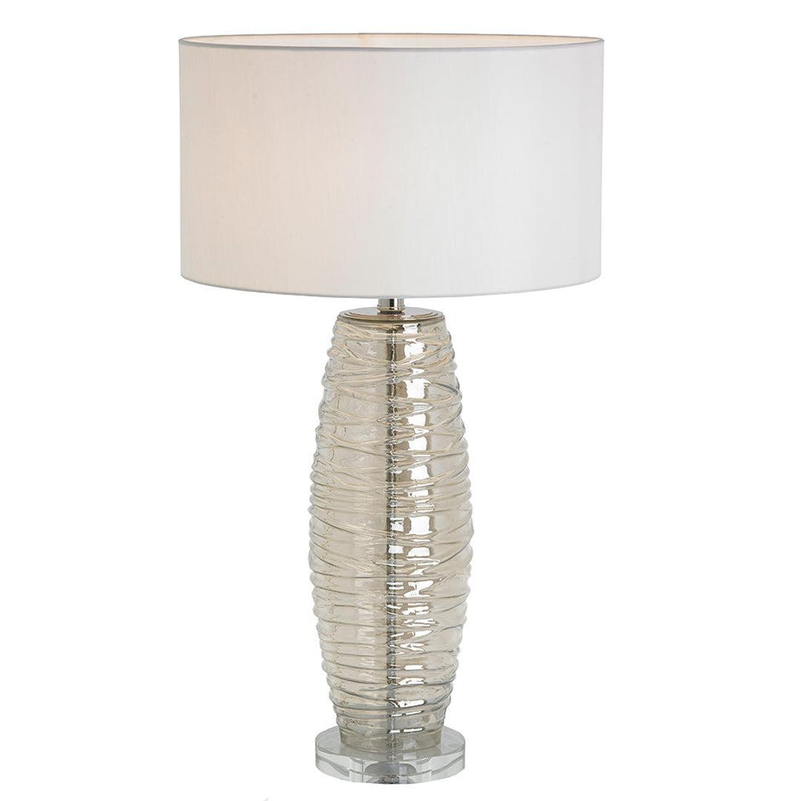 Bara Table Lamp in tinted cognac and nickel — front view