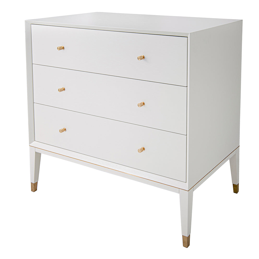 Bayeux White Three Drawer Chest