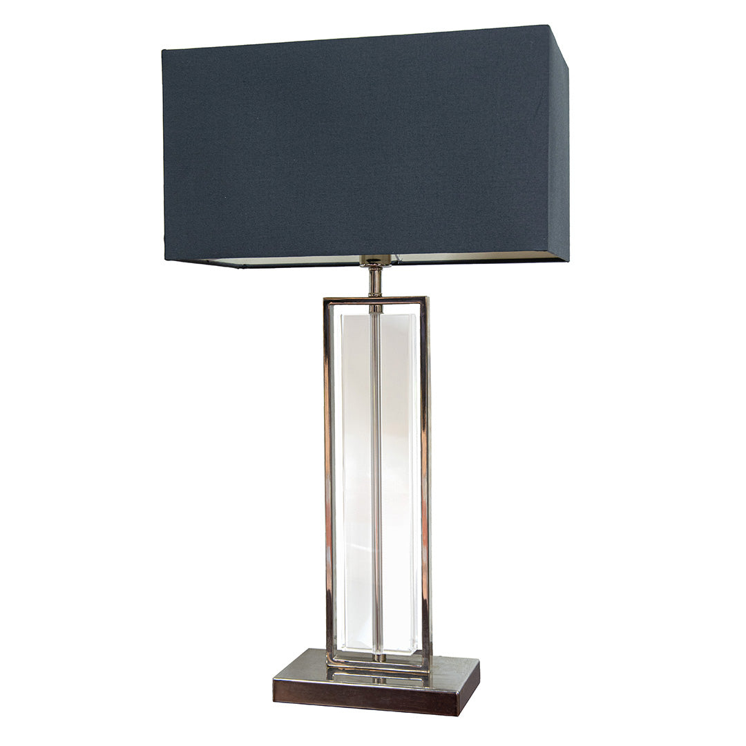 Beck Table Lamp in polished nickel and white — alternative angle