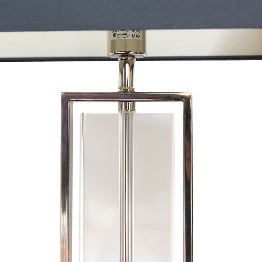 Beck Table Lamp in polished nickel and white — detail