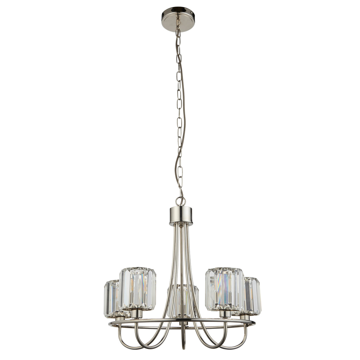 Berenice 5 Pendant Light Bright Nickel
