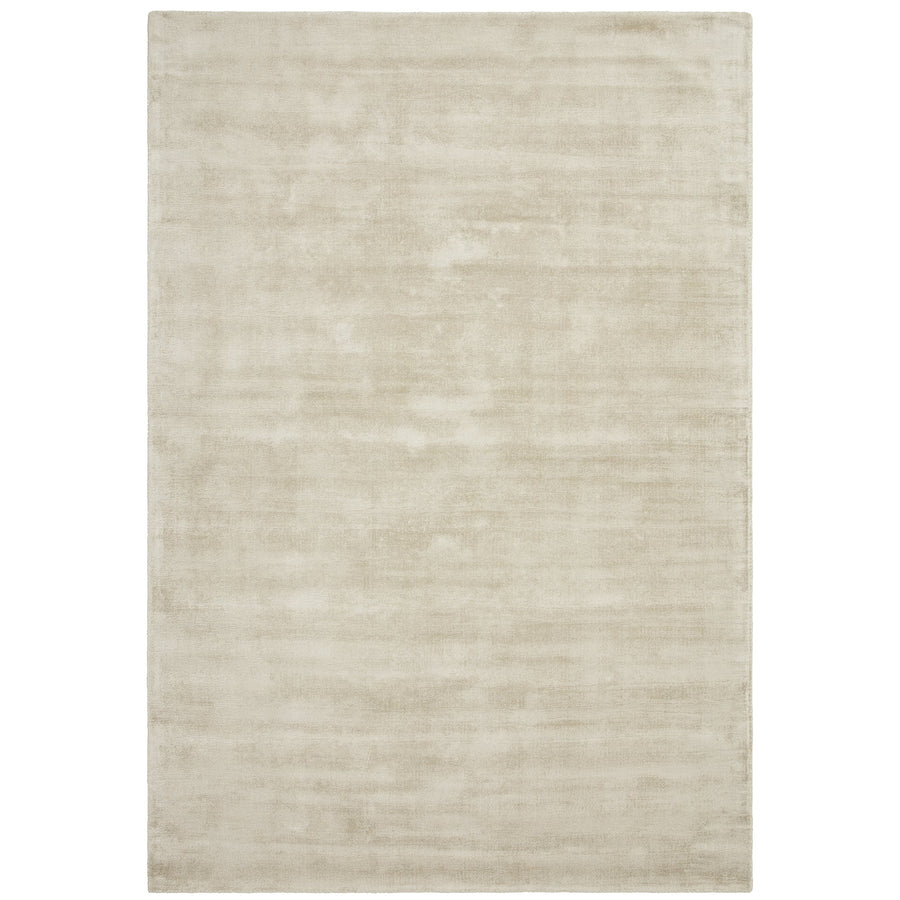 Blade Putty hand-woven viscose rug on white background
