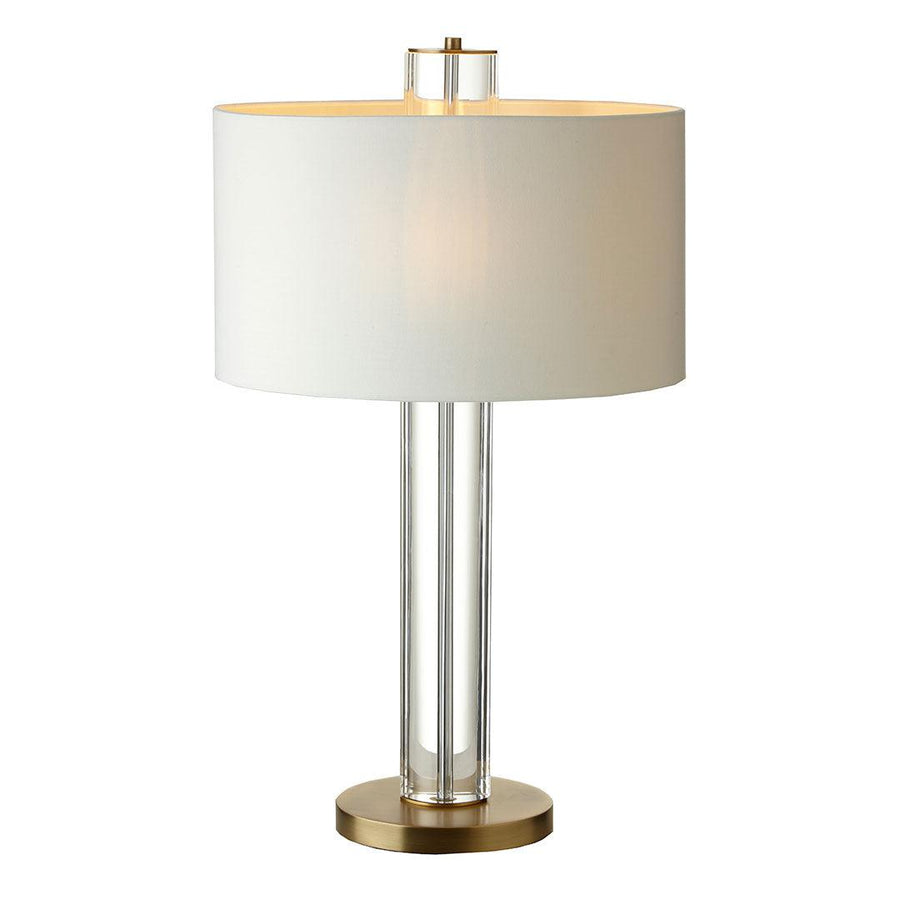Blea Table Lamp in antique brass and opal — front view