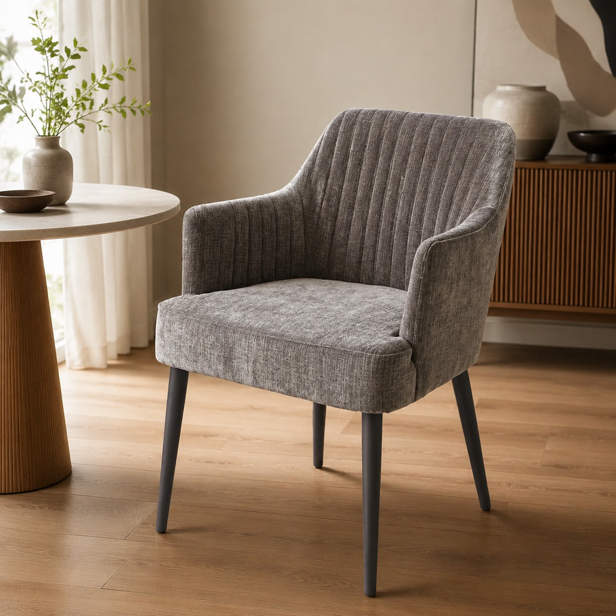 Blisco Chair in painted mouse and black — detail