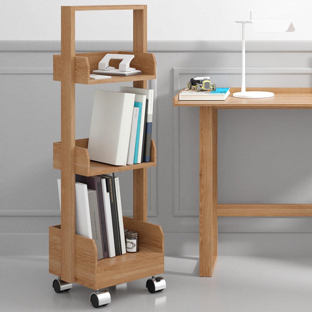 Bookie Roller Shelf - Natural Oak