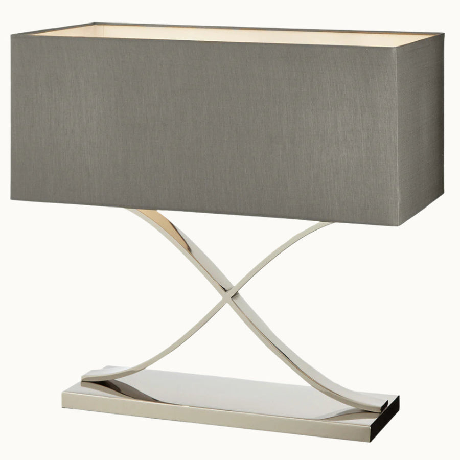 Byton Stainless Steel Finish Table Lamp - Nickel in polished nickel and grey — alternative angle
