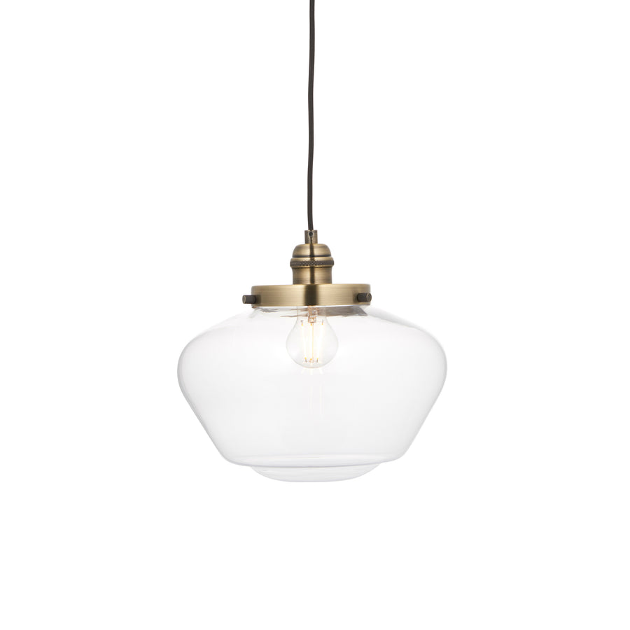Camberley 1 Pendant Light Antique Brass Clear