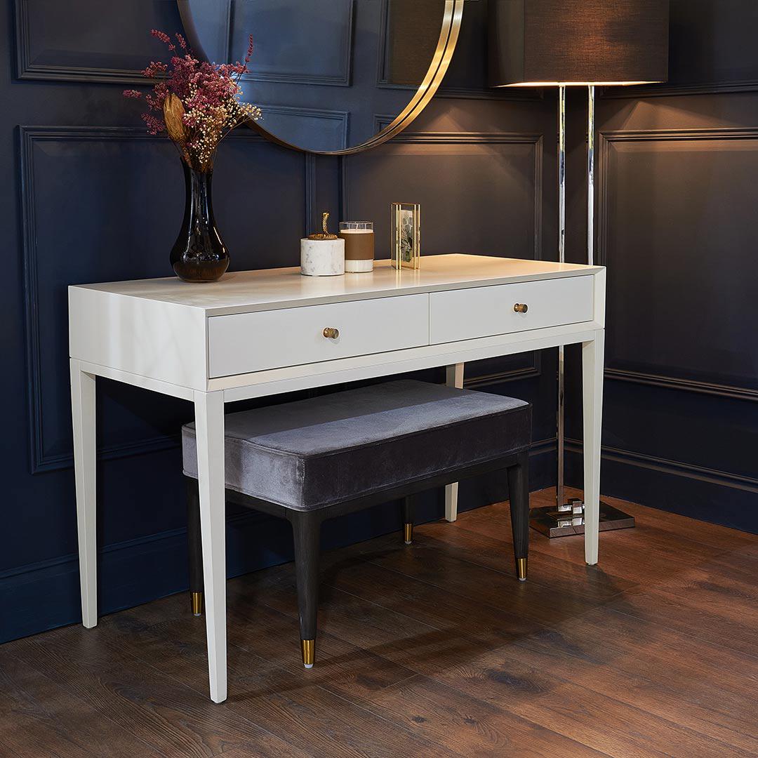 Celaine Dressing Table in painted white — alternative angle