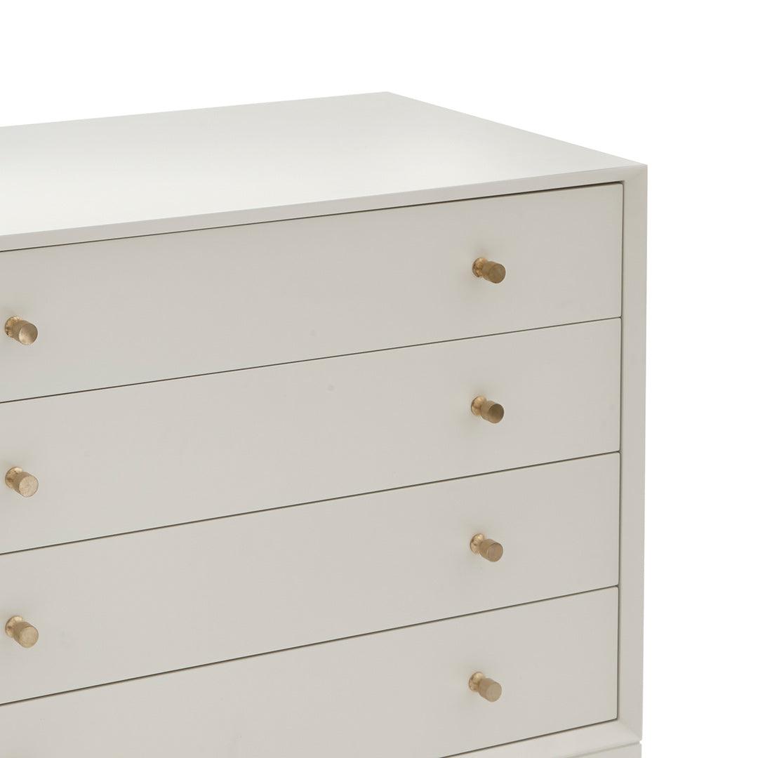 Celaine Four Drawer Chest in painted rva white — alternative angle