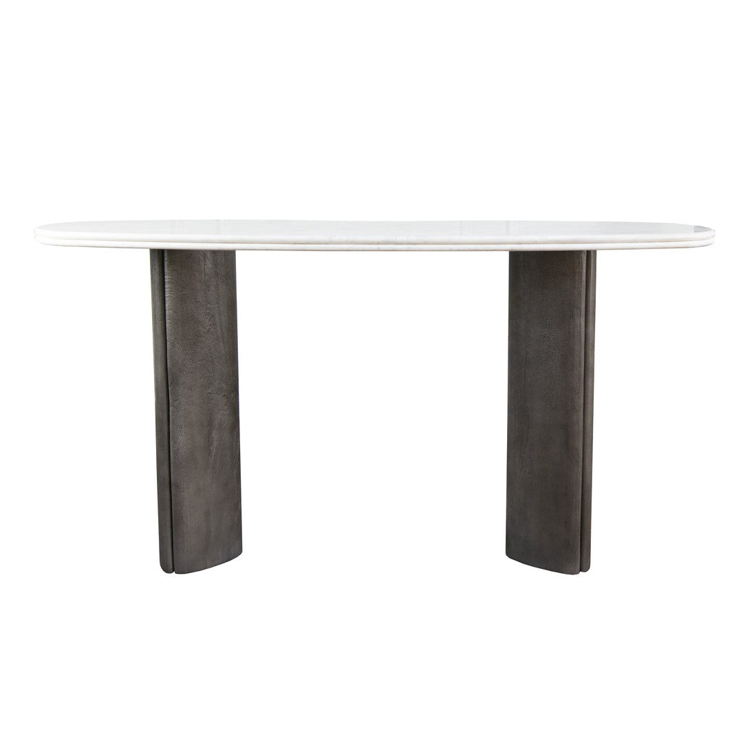 Celeste Console Table in natural grey and white — alternative angle