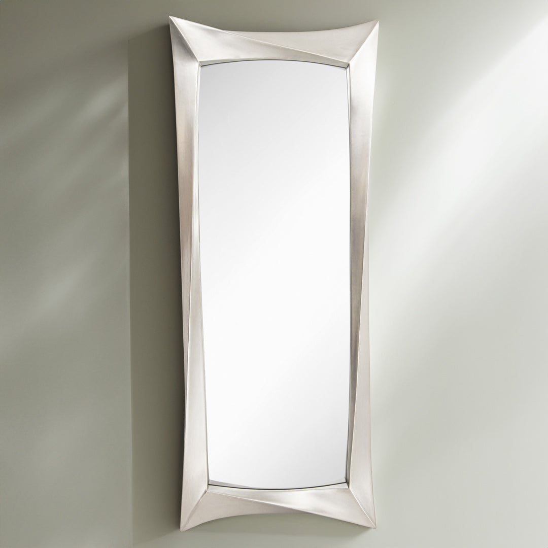 Ceret Long Wall Mirror in silver — front view