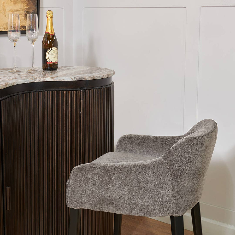 Cerro Bar Stool in painted black and mouse — detail