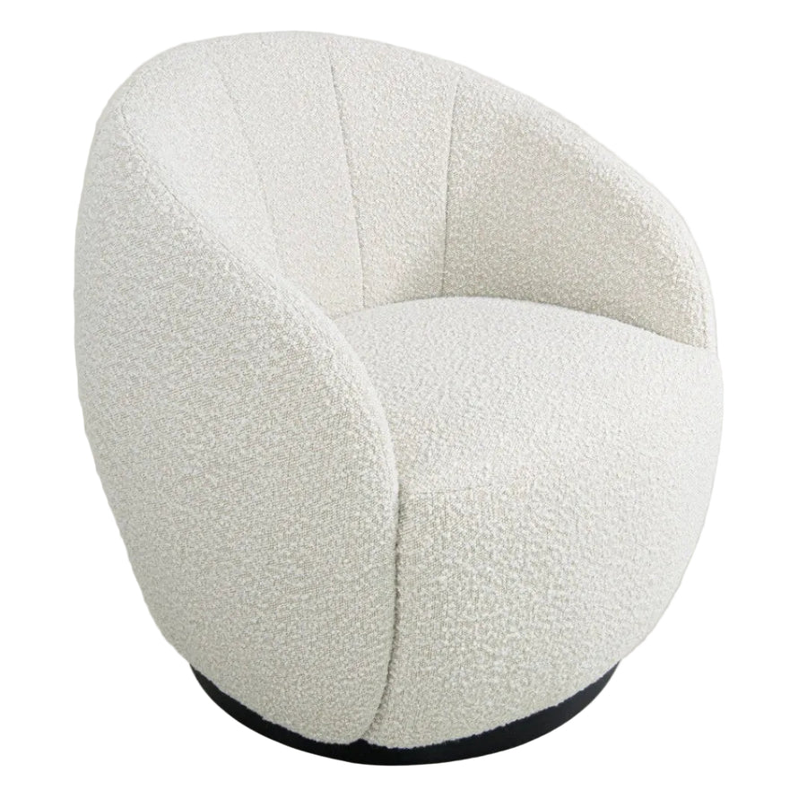 Chalain Natural Finish Swivel Chair in painted black and ginger — front view