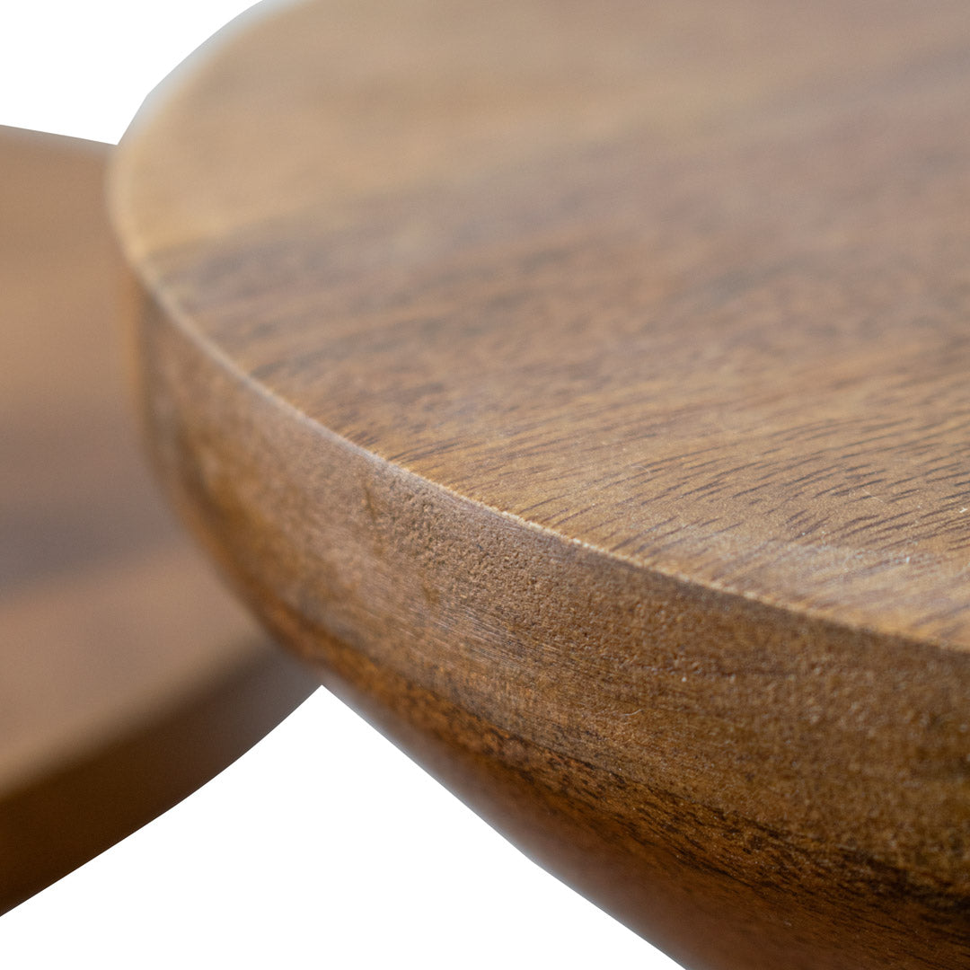 Charlotte Side Tables in natural brown — alternative angle