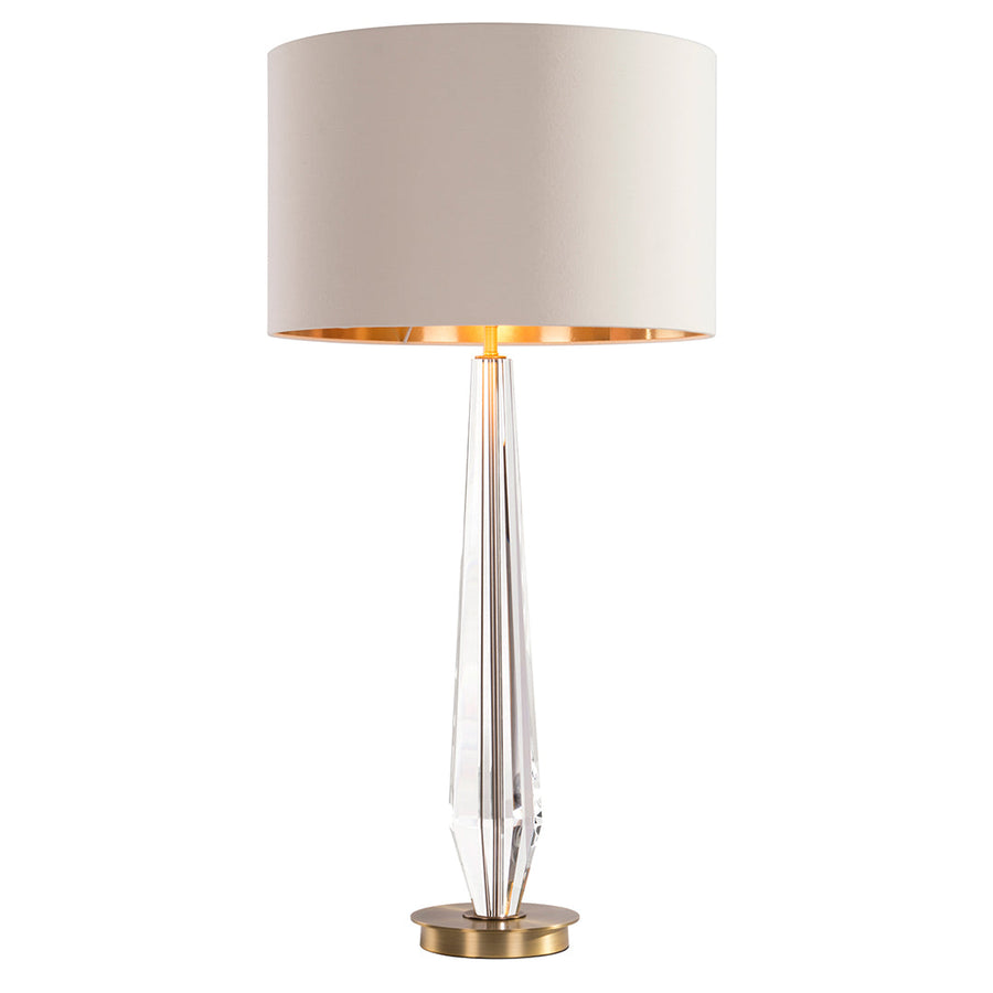 Clairvaux Table Lamp in antique brass and opal — front view