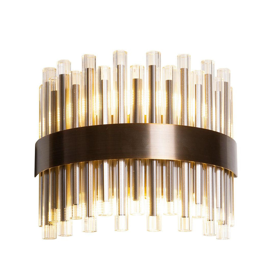 Colmar Wide Wall Light - Antique Brass in antique brass — front view