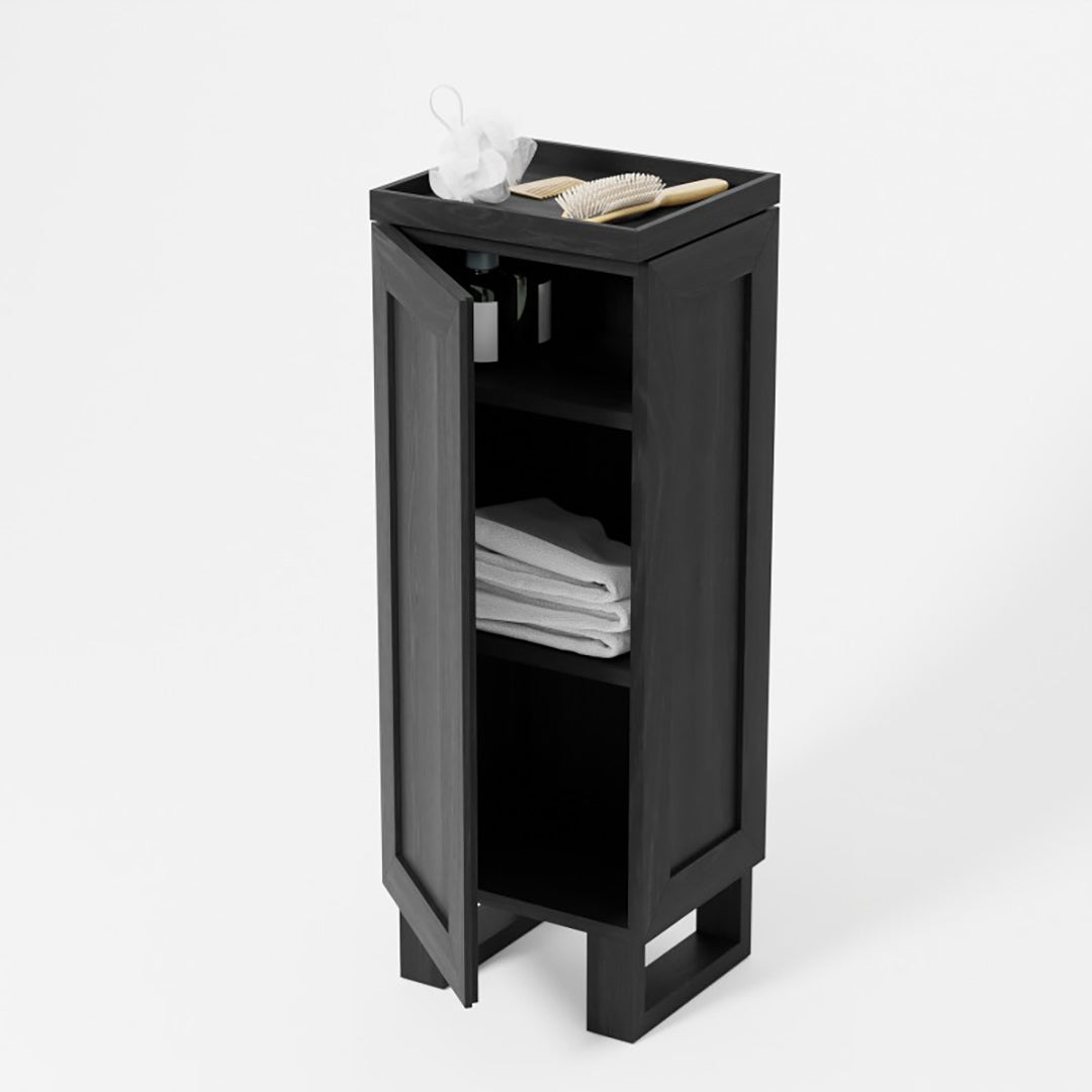 Cosmos Tallboy Bathroom Cabinet - Dark Oak