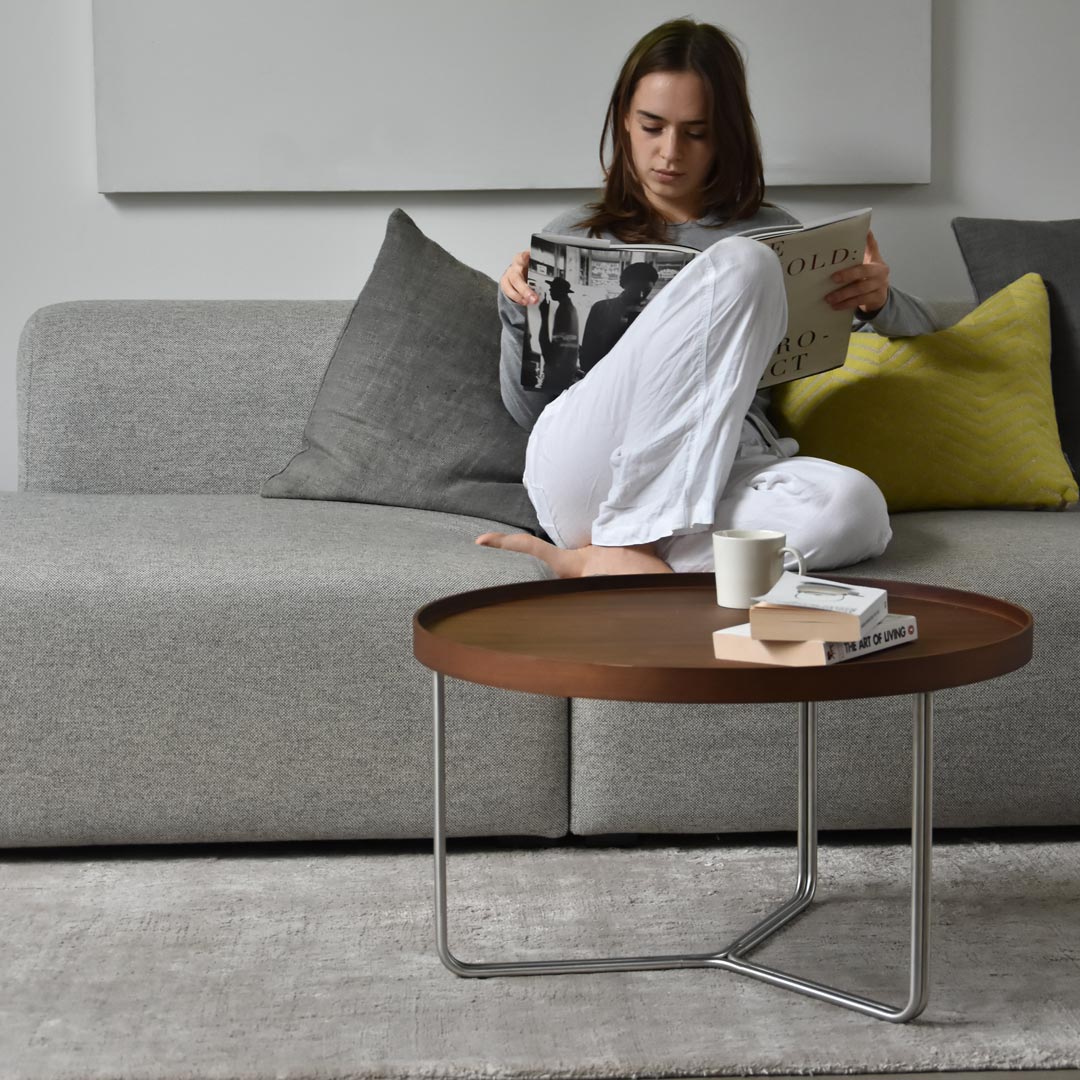 DT66 Walnut Round Coffee Table