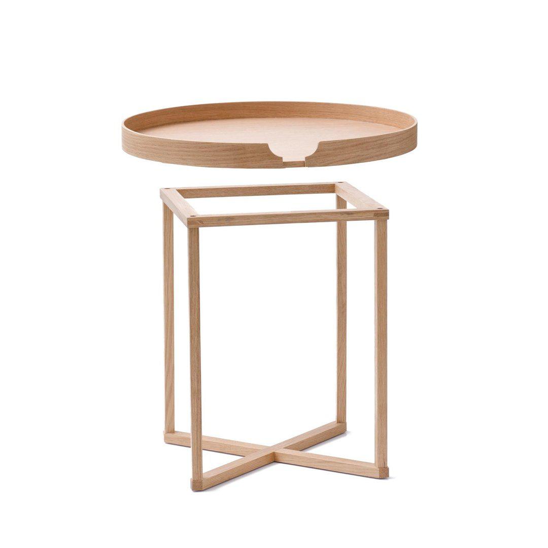 Damien Round Tray Table - Natural Oak