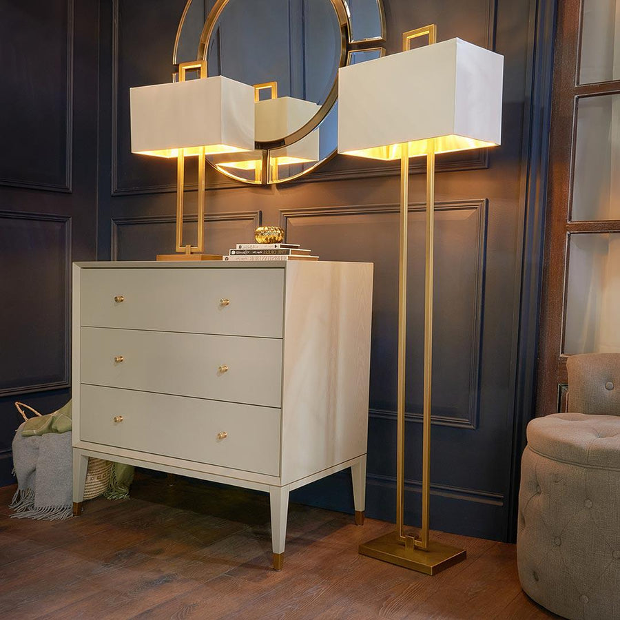 Danby Table Lamp - Antique Brass in antique brass and opal — detail