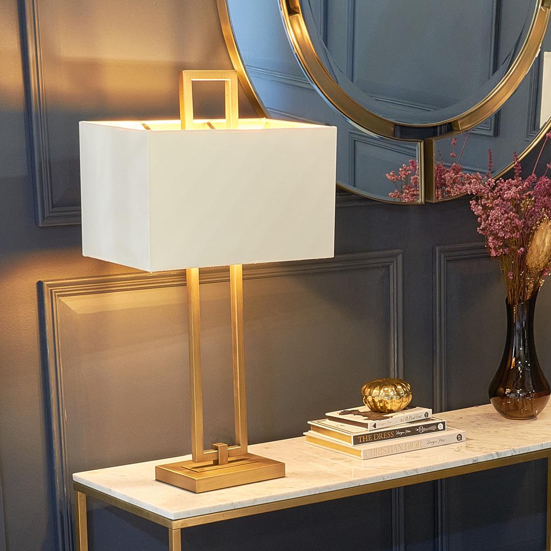 Danby Table Lamp - Antique Brass in antique brass and opal — alternative angle