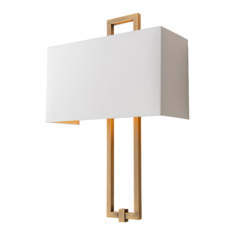 Danby Wall Light in antique brass and opal — front view