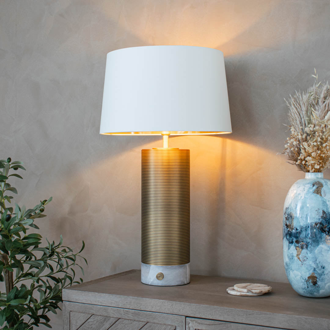 Daniel Dimmable Table Lamp in brushed brass — front view