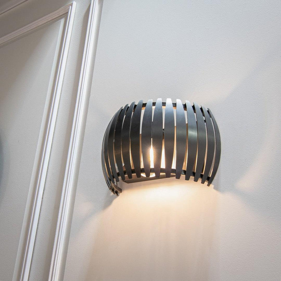 Dean IP65 Wall Light in antique brass — alternative angle