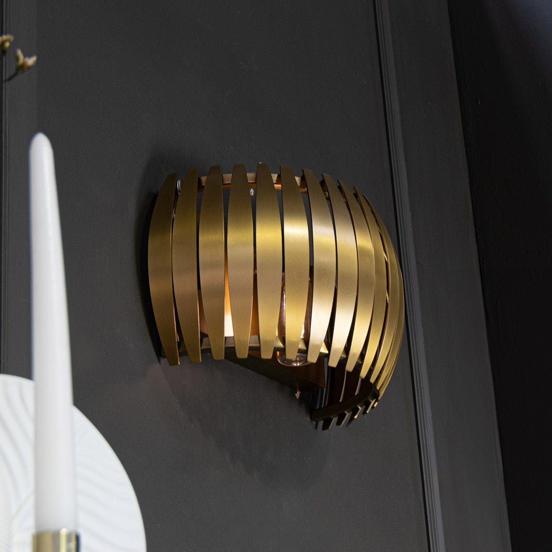 Dean Wall Light - in antique brass — front view
