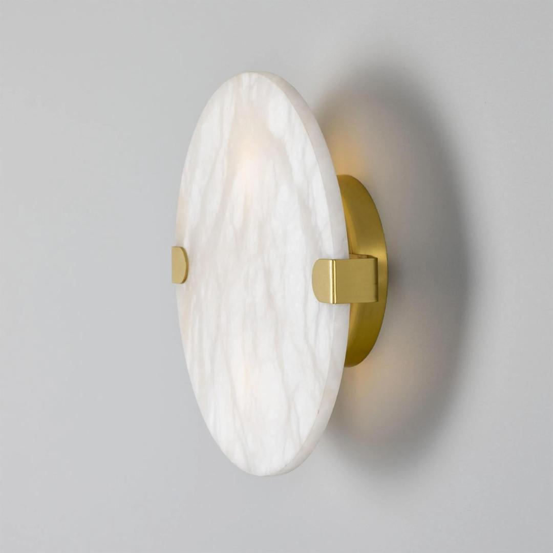 Dundee Round Alabaster Wall Light