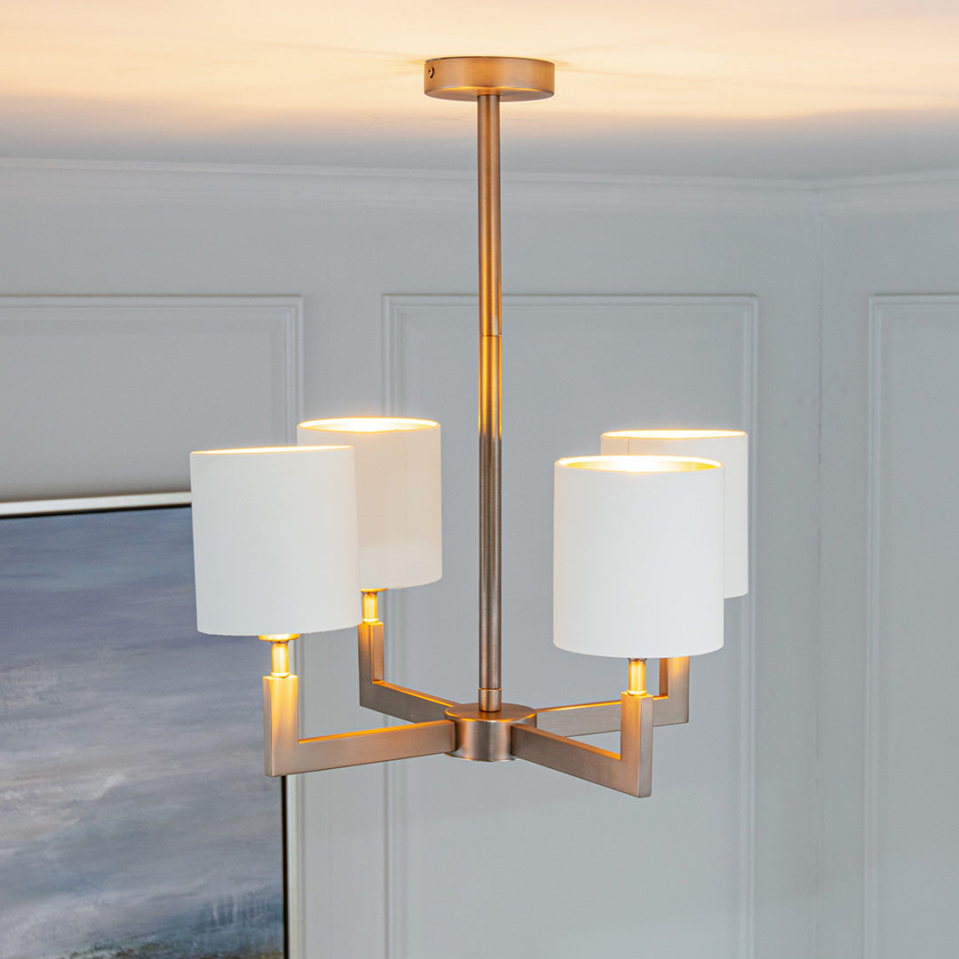 Ealga 4 Arm Chandelier Brushed Muted Bronze