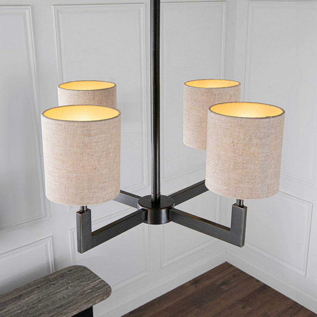 Ealga 4 Arm Chandelier Dark Bronze