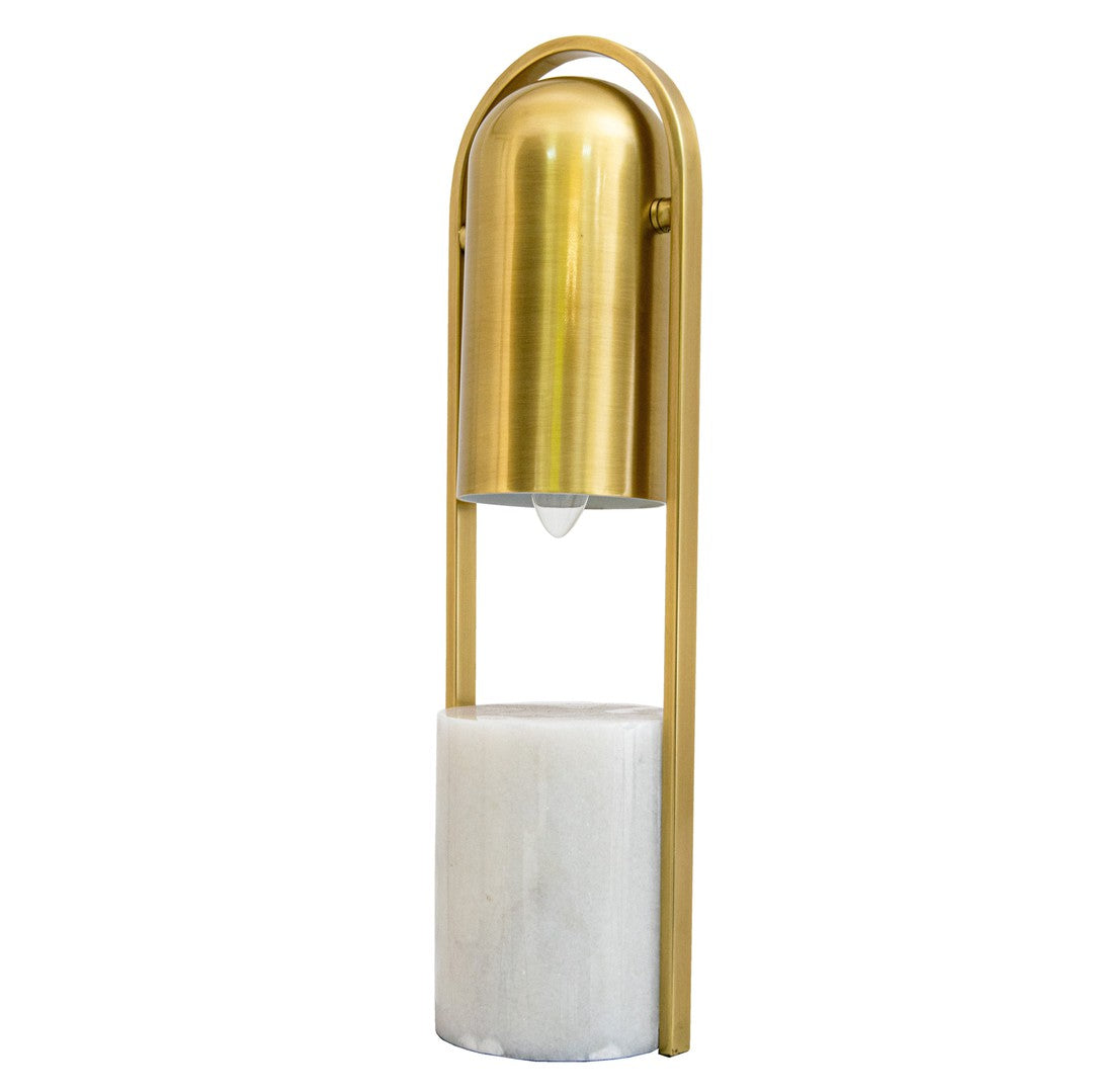 Egon Table Lamp in antique brass and white — alternative angle